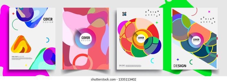 Modern abstract covers set. Cool gradient shapes composition, vector covers design.