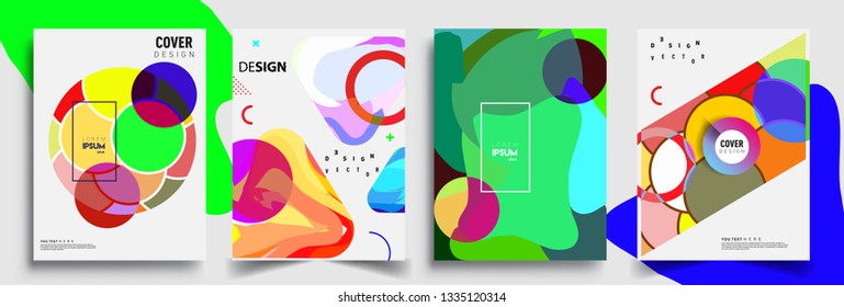 Modern abstract covers set. Cool gradient shapes composition, vector covers design.