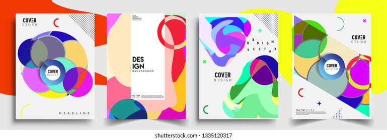 Modern abstract covers set. Cool gradient shapes composition, vector covers design.