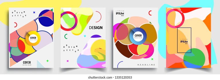 Modern abstract covers set. Cool gradient shapes composition, vector covers design.
