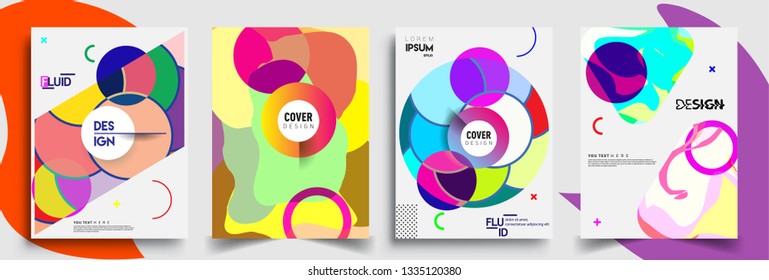 Modern abstract covers set. Cool gradient shapes composition, vector covers design.