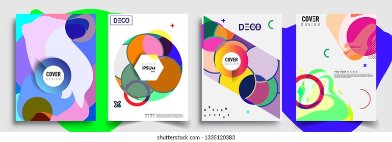 Modern abstract covers set. Cool gradient shapes composition, vector covers design.