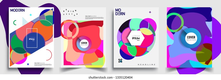 Modern abstract covers set. Cool gradient shapes composition, vector covers design.