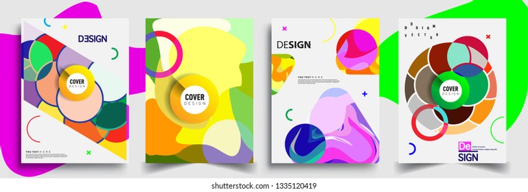 Modern abstract covers set. Cool gradient shapes composition, vector covers design.