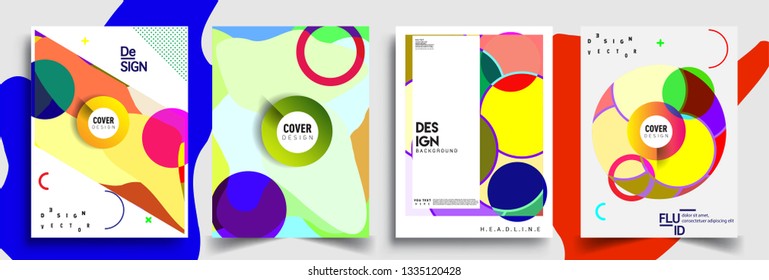 Modern abstract covers set. Cool gradient shapes composition, vector covers design.