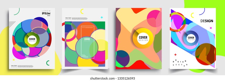 Modern abstract covers set. Cool gradient shapes composition, vector covers design.