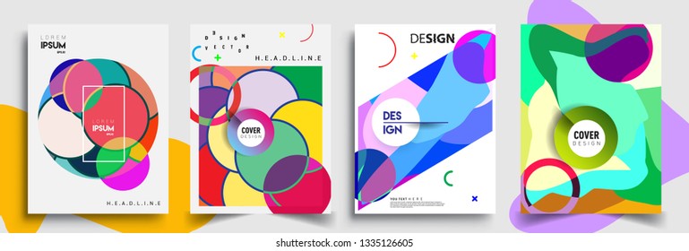 Modern abstract covers set. Cool gradient shapes composition, vector covers design.