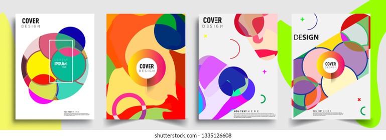 Modern abstract covers set. Cool gradient shapes composition, vector covers design.