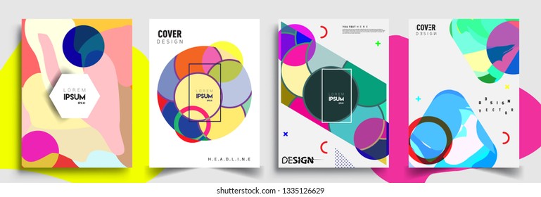 Modern abstract covers set. Cool gradient shapes composition, vector covers design.