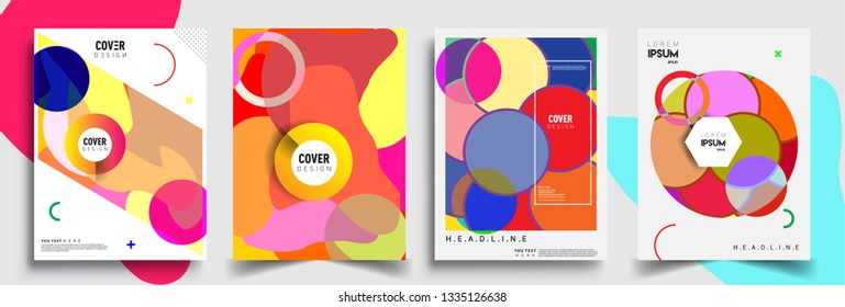 Modern abstract covers set. Cool gradient shapes composition, vector covers design.