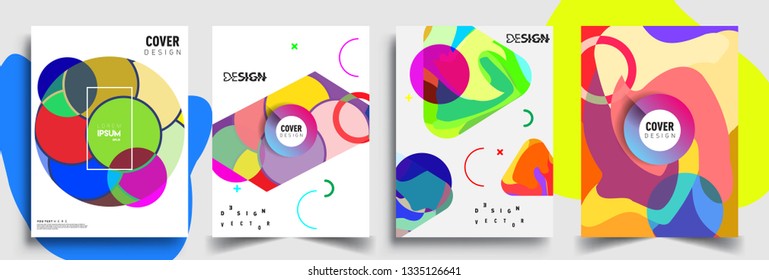 Modern abstract covers set. Cool gradient shapes composition, vector covers design.