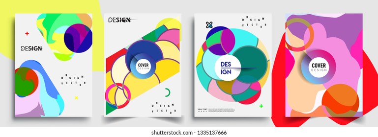 Modern abstract covers set. Cool gradient shapes composition, vector covers design.