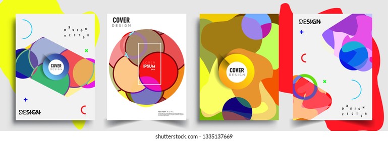 Modern abstract covers set. Cool gradient shapes composition, vector covers design.
