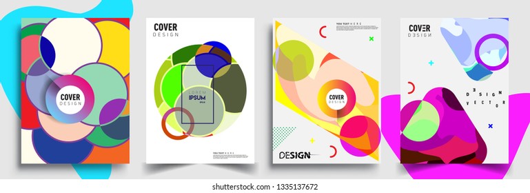 Modern abstract covers set. Cool gradient shapes composition, vector covers design.