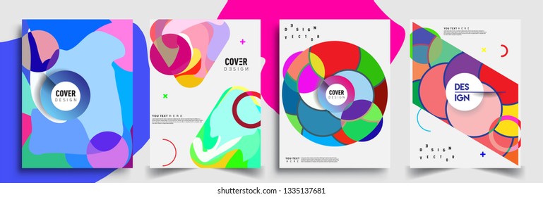 Modern abstract covers set. Cool gradient shapes composition, vector covers design.