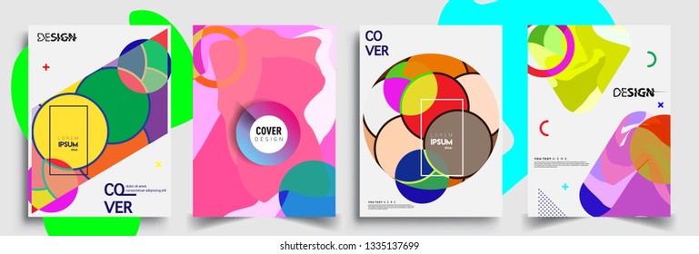Modern abstract covers set. Cool gradient shapes composition, vector covers design.