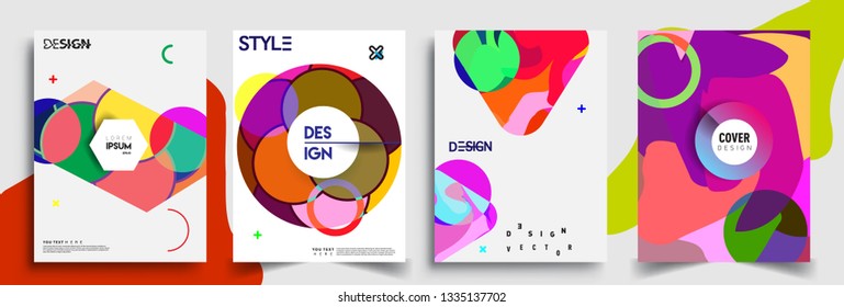 Modern abstract covers set. Cool gradient shapes composition, vector covers design.