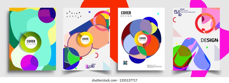 Modern abstract covers set. Cool gradient shapes composition, vector covers design.