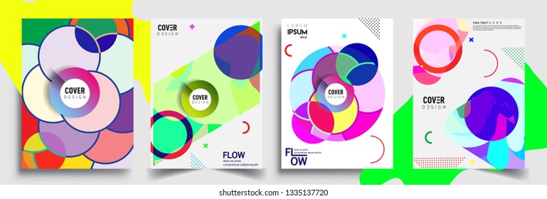 Modern abstract covers set. Cool gradient shapes composition, vector covers design.