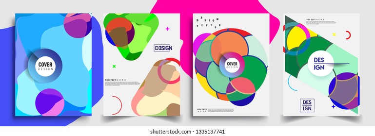 Modern abstract covers set. Cool gradient shapes composition, vector covers design.