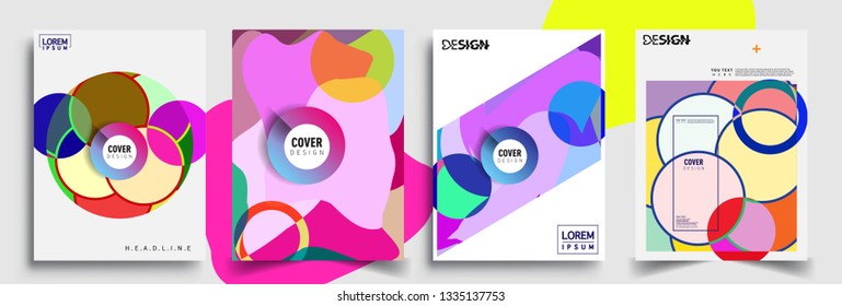 Modern abstract covers set. Cool gradient shapes composition, vector covers design.