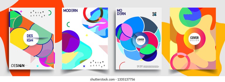 Modern abstract covers set. Cool gradient shapes composition, vector covers design.