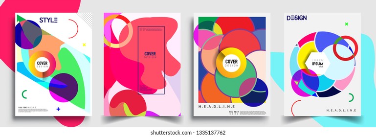 Modern abstract covers set. Cool gradient shapes composition, vector covers design.
