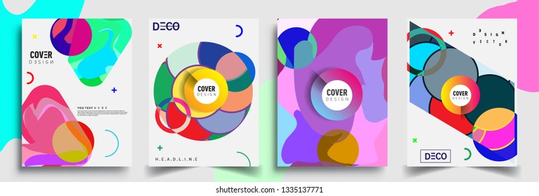 Modern abstract covers set. Cool gradient shapes composition, vector covers design.