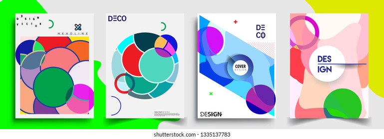 Modern abstract covers set. Cool gradient shapes composition, vector covers design.