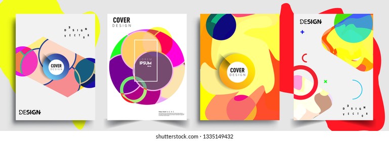 Modern abstract covers set. Cool gradient shapes composition, vector covers design.