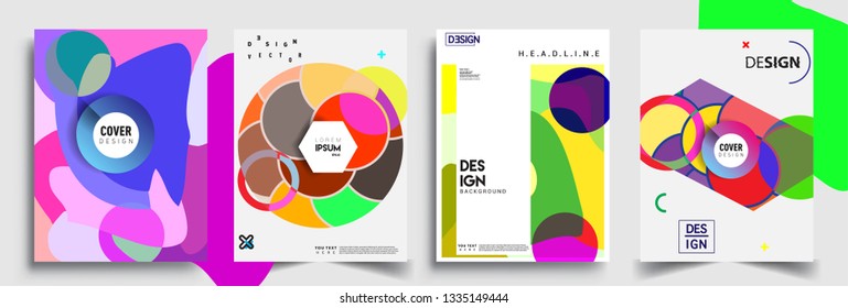Modern abstract covers set. Cool gradient shapes composition, vector covers design.