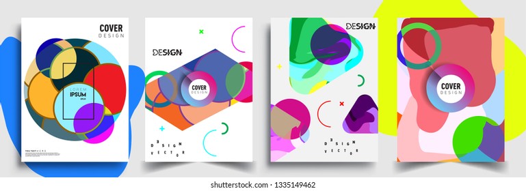 Modern abstract covers set. Cool gradient shapes composition, vector covers design.
