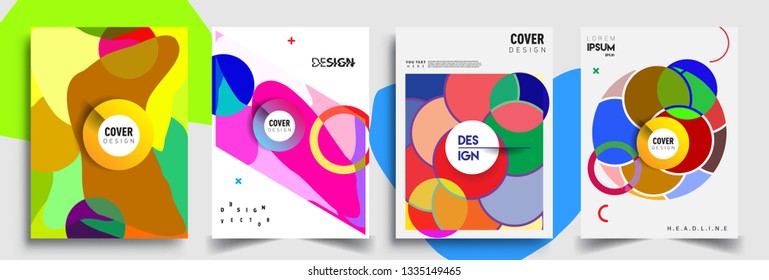 Modern abstract covers set. Cool gradient shapes composition, vector covers design.
