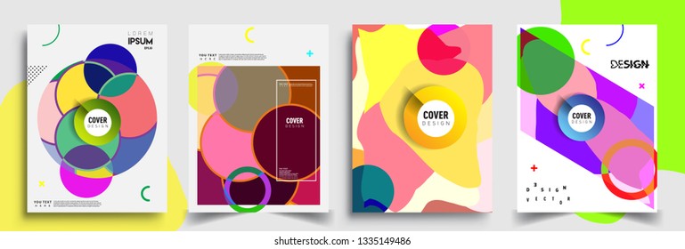 Modern abstract covers set. Cool gradient shapes composition, vector covers design.