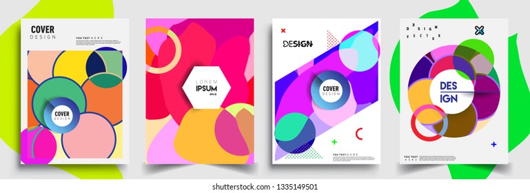 Modern abstract covers set. Cool gradient shapes composition, vector covers design.