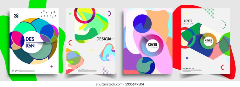 Modern abstract covers set. Cool gradient shapes composition, vector covers design.