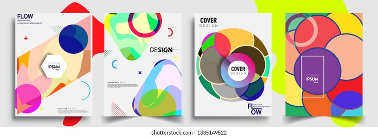 Modern abstract covers set. Cool gradient shapes composition, vector covers design.