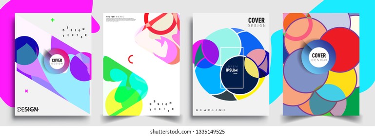 Modern abstract covers set. Cool gradient shapes composition, vector covers design.