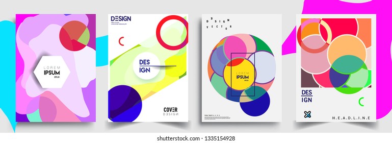 Modern abstract covers set. Cool gradient shapes composition, vector covers design.