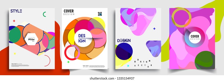 Modern abstract covers set. Cool gradient shapes composition, vector covers design.