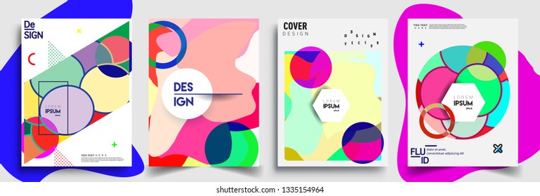 Modern abstract covers set. Cool gradient shapes composition, vector covers design.