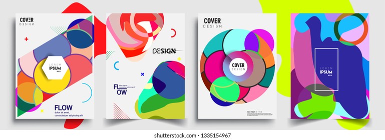 Modern abstract covers set. Cool gradient shapes composition, vector covers design.