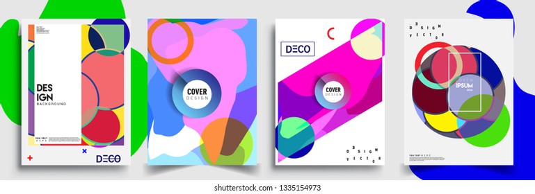 Modern abstract covers set. Cool gradient shapes composition, vector covers design.