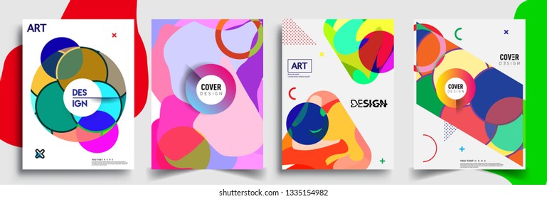 Modern abstract covers set. Cool gradient shapes composition, vector covers design.