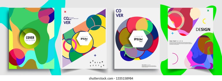 Modern abstract covers set. Cool gradient shapes composition, vector covers design.