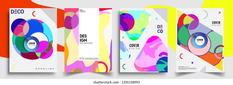 Modern abstract covers set. Cool gradient shapes composition, vector covers design.