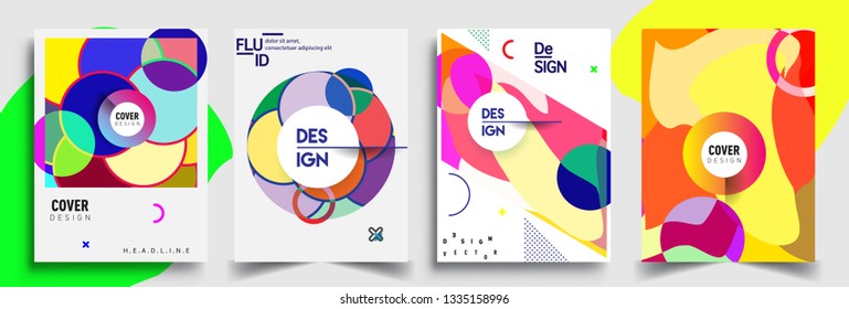 Modern abstract covers set. Cool gradient shapes composition, vector covers design.