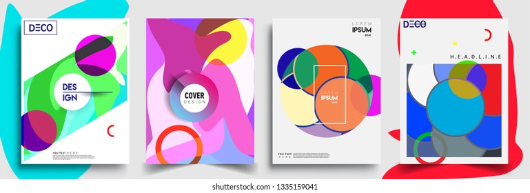 Modern abstract covers set. Cool gradient shapes composition, vector covers design.