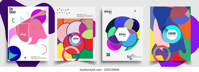 Modern abstract covers set. Cool gradient shapes composition, vector covers design.