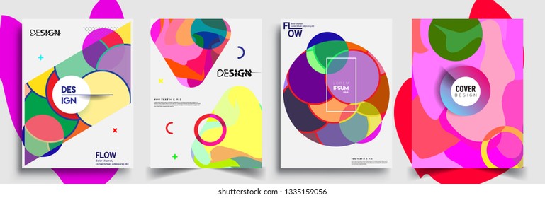 Modern abstract covers set. Cool gradient shapes composition, vector covers design.